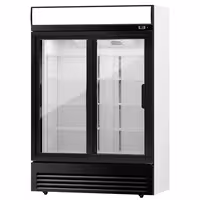 Commercial Beverage Display Fridge - 1295mm - 880 Litres - with 2 sliding glass doors - LED lighting - digital controller with temperature display - Black - Temperature range 2 to 8 °C