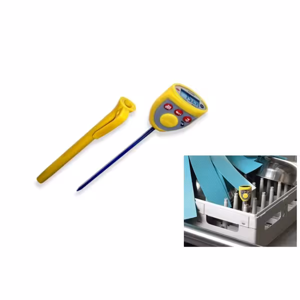 Termometru digital cu sondă de buzunar - rezistent la apă - cu alarmă de temperatură - sondă 121 mm - interval de măsurare -40/+200 °C