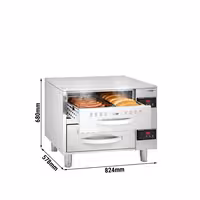 Profesionalni grijani ormar za hranu - 4 kW - GN 1/1 - 2 ladice - 824x578x680 mm