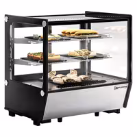 Countertop display fridge - 120L - 702mm - Double glazing - with 2 adjustable shelves - rear sliding glass doors