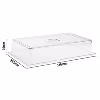 (6 pcs) Display Cover - GN 1/1 - Polycarbonate - 530x325mm - Height: 95mm