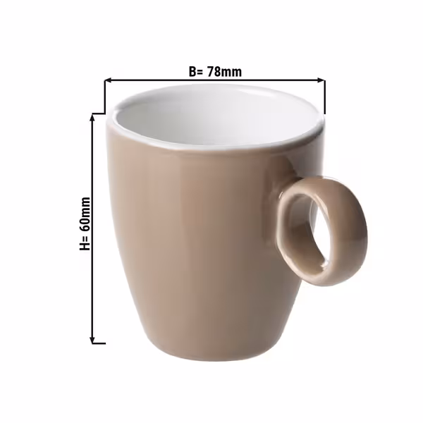 (6 kom) BART COLOUR CAFE - Šalica za espresso - 65 ml - Smeđa