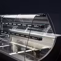 Serve Over Counter - 1600x980mm - with lighting - 3 glass shelves - with cake drawers