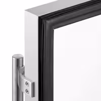Stół chłodniczy sałatkowy PREMIUM – 1368 mm – z 3 drzwiami szklanymi – z nadstawką szklaną na 8x GN 1/6