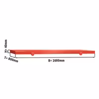 Commercial Prep Table Cutting Board 2000×800×40 mm – HACCP - Red - PE500 Plastic - 4 Stoppers