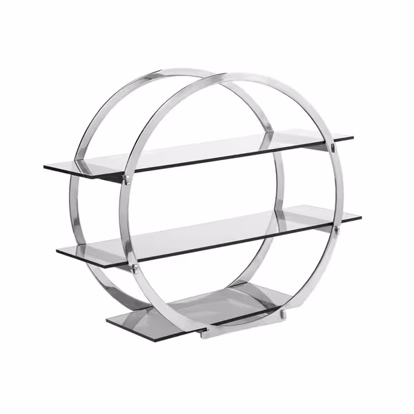 Açık Büfe Teşhir Standı - Edelstahl & Pleksi - dairesel - 450x220x450mm - 3 raf ile