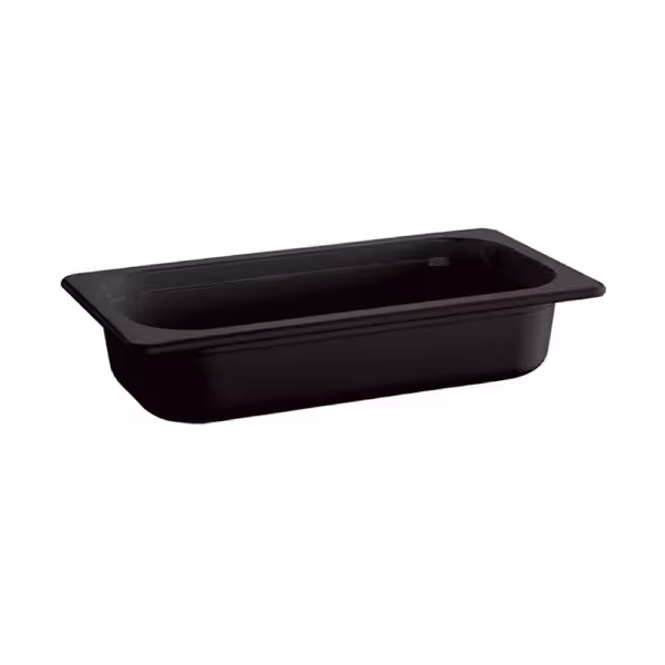 (6 pcs) Melamine Gastronorm Tray GN 1/4 - ECO - Black - 1.35L - Depth: 65mm
