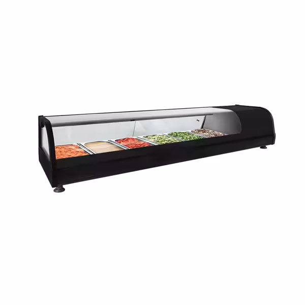 Witryna chłodnicza do tapas PREMIUM – 1395 x 400 x 250 mm – 6x GN 1/3 – od +4 do +8 °C