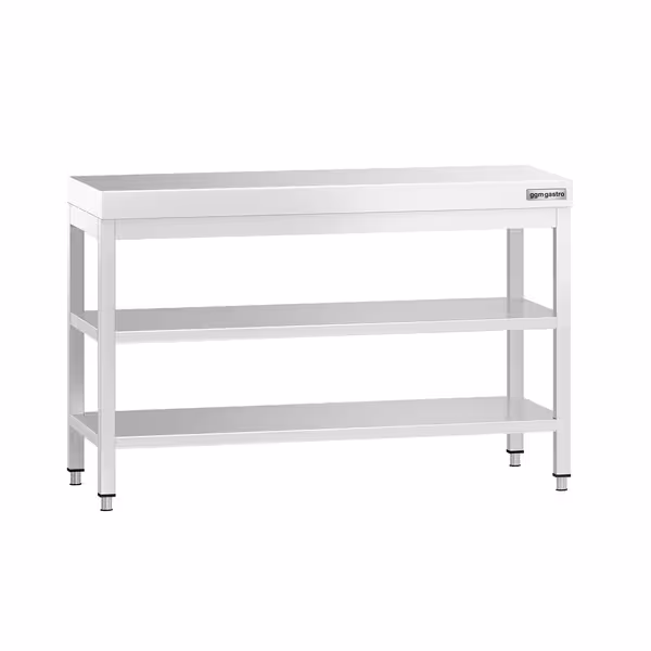 طاولة عمل ستانلس ستيل PREMIUM - 1200x600mm - مع رف سفلي & رف وسطي