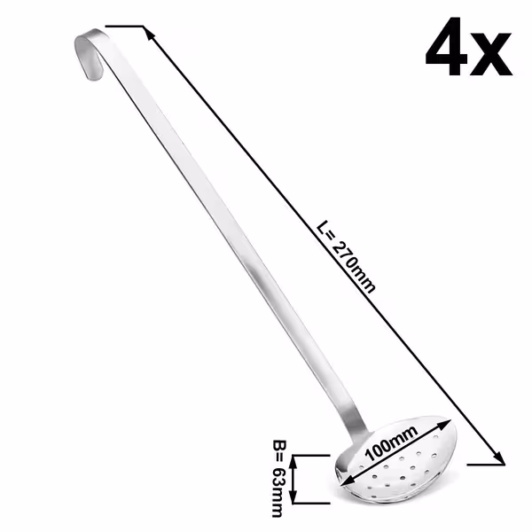 (4 buc) Spumieră - Ø 63 mm - Lungime: 270 mm - perforată - oțel inoxidabil