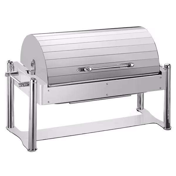Električna grijana posuda - GN 1/1 - s roll-top poklopcem - krom (chafing dish)