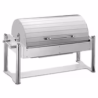 Električna grijana posuda - GN 1/1 - s roll-top poklopcem - krom (chafing dish)