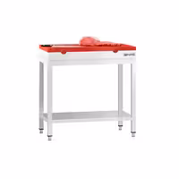 Profesionalni inox radni stol PREMIUM - 700x600 mm - s donjom policom & s ojačanjem radne plohe - uklj. daska za rezanje Crvena