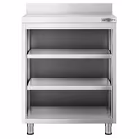 Mesa de trabalho de bar - Aço inoxidável - 800x600mm - com 3 prateleiras