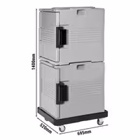 Termo kutija - prednje punjenje - GN 1/1 - 340x535x530 mm - za 12x GN 1/1 - uklj. transportna kolica