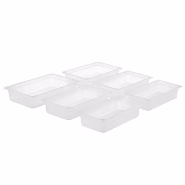 (6 szt.) Pojemnik GN 1/1 – polipropylen – wysokość: 100 mm – mleczny