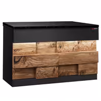 Kassentisch TORONTO - 1150mm - Holzfront - schwarze Granit-Arbeitsplatte