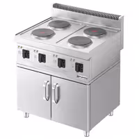 Električni štednjak - Linija 700 - 800x700x1000 mm - 9,2 kW - 4 ploče - samostojeći - zatvoreni ormarić s 2 vratima