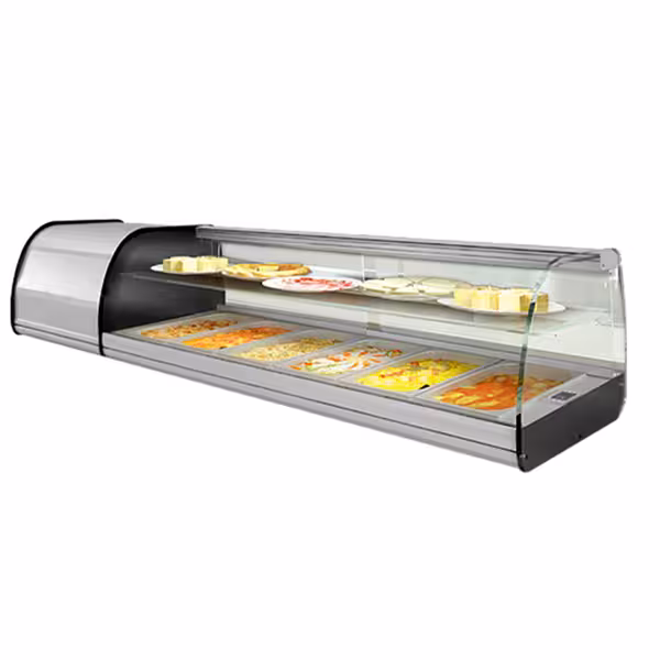 Witryna chłodnicza do tapas Premium PLUS – 8x GN 1/3 – z szklaną półką pośrednią