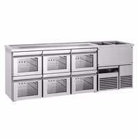 Pivski štand PREMIUM - 2500x700 mm - 6 Staklene ladice
