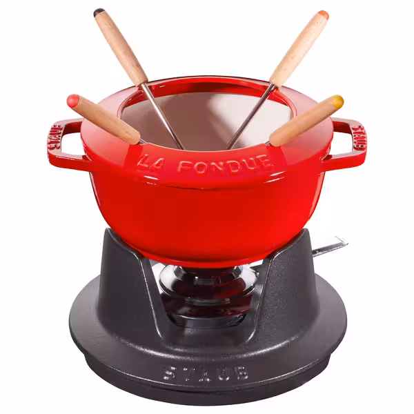 STAUB | SPECIALITIES - Fondü Seti - Ø 160mm - Dökme demir - Kiraz kırmızısı