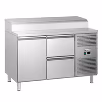 Stół przygotowawczy ECO – 1360 mm – na 7x GN 1/3 – z 1 drzwiami i 2 szufladami