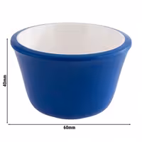 (6 adet) Ramekin (Sos Kasesi) - 6'lı Set - Melamin - 40ml - yuvarlak - Ø60mm - Mavi/Beyaz
