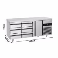 Commercial Counter Fridge PREMIUM - 1865x700mm - with 1 door - 6 drawers - capacity 474 litres