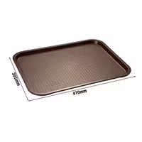 (6 pcs) FAST FOOD Tray - FAST FOOD - Polypropylene - 410x305mm - Height: 25mm - Brown - non-slip surface