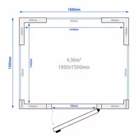 Külmkamber - 1800x1500 mm - 4,06 m³ - 3 klaasseinaga