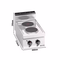 Električni štednjak - Linija 700 - 400x714x290 mm - 5,2 kW - 2 ploče - nadpultni