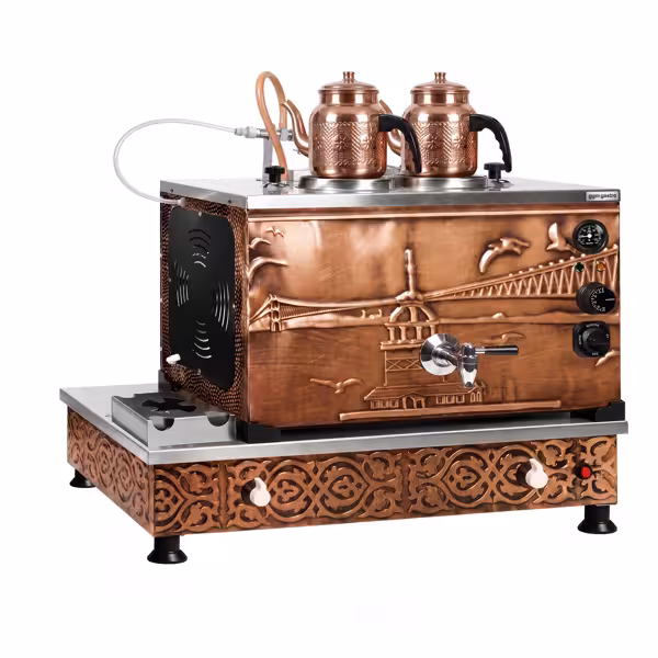 Bakır Çay Kazanı - 720mm - 22 litre - Gaz+Elektrikli - 2,5 kW