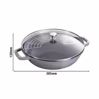 STAUB | SPECIALITIES - Wok sa staklenim poklopcem - Ø 300 mm - Liveno željezo - Grafitno siva