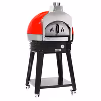 Wood-Fired Pizza Oven - Single Deck -  3 × Ø 30 cm - Red - up to 400°C - with Base frame