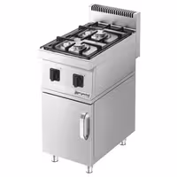 Fogón a gas de sobremesa - 7kW - 2 fuegos - con subestructura con 1 puerta