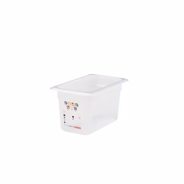 (6 szt.) CAMBRO | Pojemnik GN 1/4 SafeTrak – polipropylen – wysokość: 150 mm – mleczny