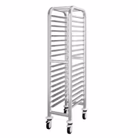 Inox kolica za GN plehove - za 17 GN 1/1 - kotači Ø 125 mm (2 s kočnicom)