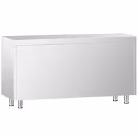 Arbetskåp i rostfritt stål PREMIUM - 1400x700 mm - med 2 skjutdörrar
