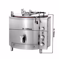 Plinski Kotao za kuhanje - 500 l - 56 kW - Indirektno grijanje - s priključkom za vodu