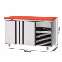 Kontar frijskat premium – 1400 x 700 mm – b'żewġ bibien – inkluż bord aħmar għall-qtugħ