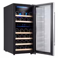 Commercial Wine Fridge - Dual Zone - 100L - max. 33 bottles - Stainless Steel Door