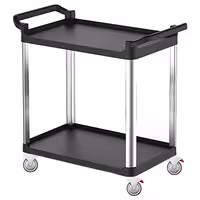 Cărucior de servire din plastic – 800 x 500 mm – cu 2 rafturi