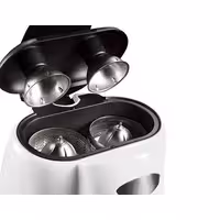 Commercial Electric Citrus Juicer - 570W - 14.5kg - with press arm, interchangeable cones, dishwasher-safe parts - White (Double)
