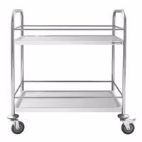 Kolica za posluživanje - 805x460 mm - s 2 polica s ojačanjem s tihim kotačima
