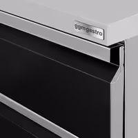 RST-laatikosto - ruostumaton teräs, musta - 2 vetolaatikkoa - 400x620 mm