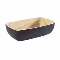 (6 adet) Gastronorm Küvet GN 1/4 - Melamin - FRIDA - 1,8L - 265x162mm - Derinlik:75mm - Siyah/Bej