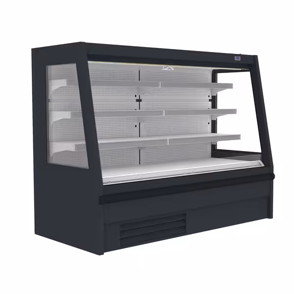 Commercial multideck display fridge - Open front - 1955mm - 537L - with 3 shelves - incl. night blind