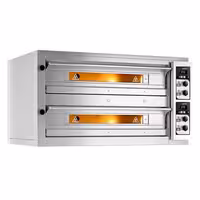 Electric Deck Pizza Oven - Twin Deck - Firebrick Base - 6+6 x Ø 33cm (13") - Mechanical Controls - up to 400°C