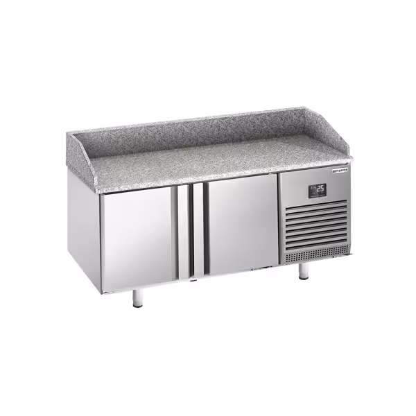 Stół chłodniczy do pizzy PREMIUM PLUS - 1490x700mm - z blatem granitowym - 2‑drzwiowy