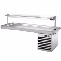Ugradbena rashladna ploča (drop‑in) - 2110 mm - 6x GN 1/1 - +2 do +8 °C - 700 W - sa zaštitnim staklom | GN rashladna ploča - GN 1/1 - inox